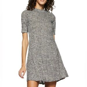 BCBGeneration Heather Gray A-Line Mock Neck Mini Dress Size M NWT